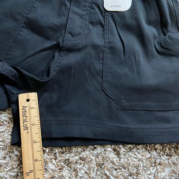Prana Stretch Zion Cargo 3" Short Women's 8 Black Standard Fit High Rise Stretch - Picture 11 of 13